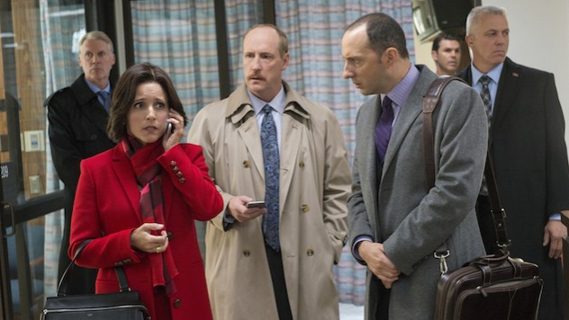 Veep satirizes the political world by distilling it down to what the public likes to watch most: the screw-ups. From foot-in-mouth moments to missent ...